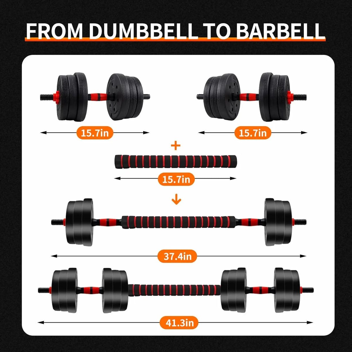 Adjustable Dumbbell To Barbell Set For Home Fitness Training