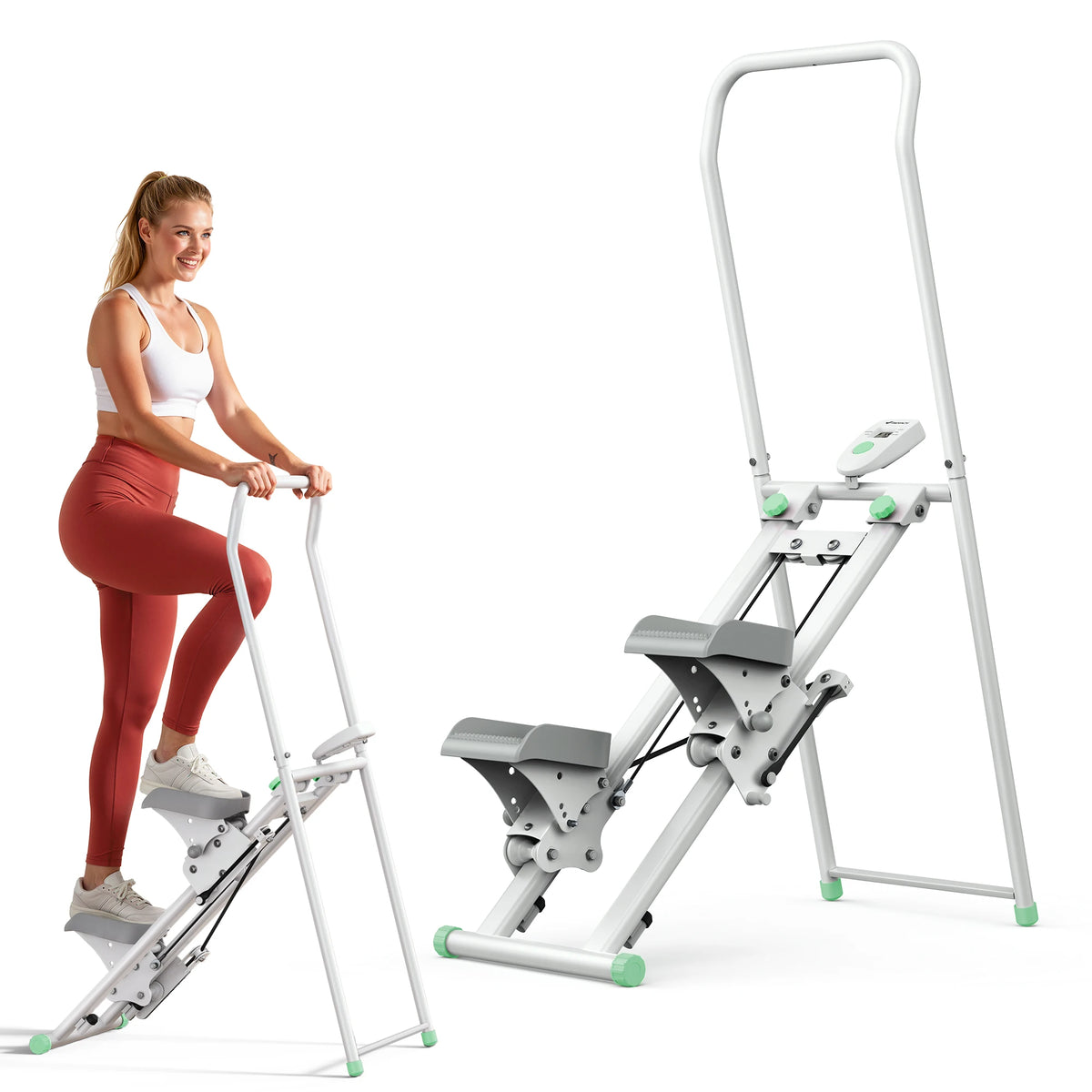 MERACH Foldable Stair Stepper With Handlebar And LCD Monitor