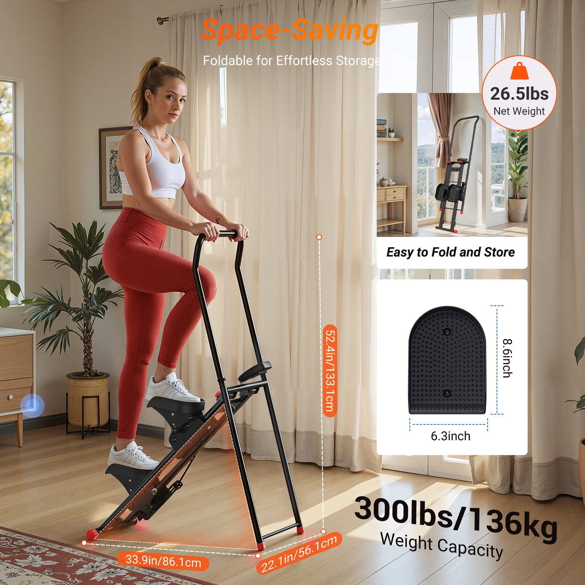 MERACH Foldable Stair Stepper With Handlebar And LCD Monitor