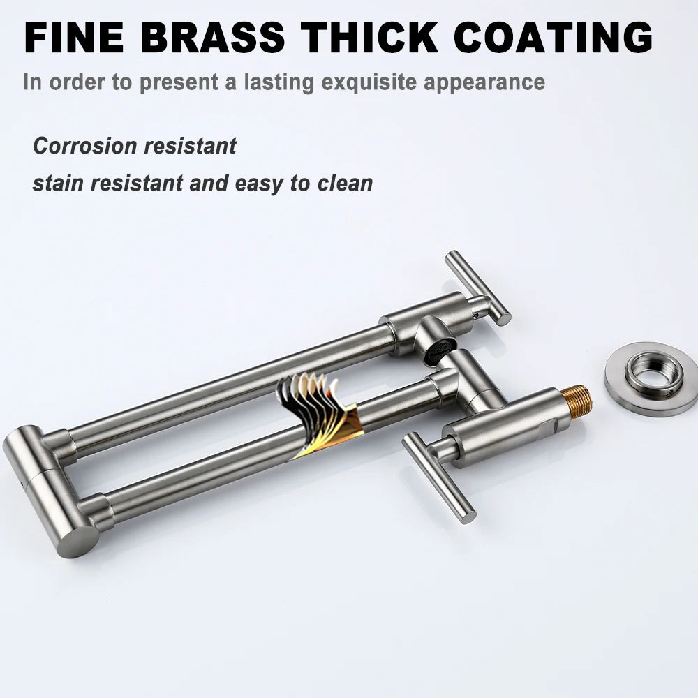 Bagnolux Wall Mounted Swivel Folding Kitchen Pot Filler Faucet