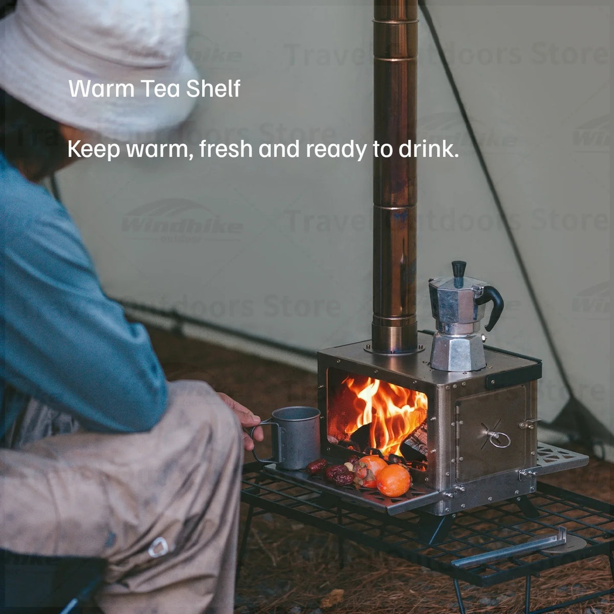 Naturehike Stainless Steel Wood Burning Tent Stove With Glass Door