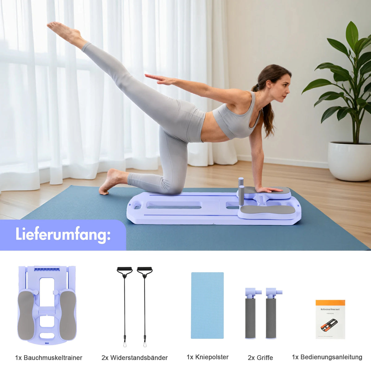 Foldable Pilates Ab Board 5-in-1 Multifunctional Core Trainer