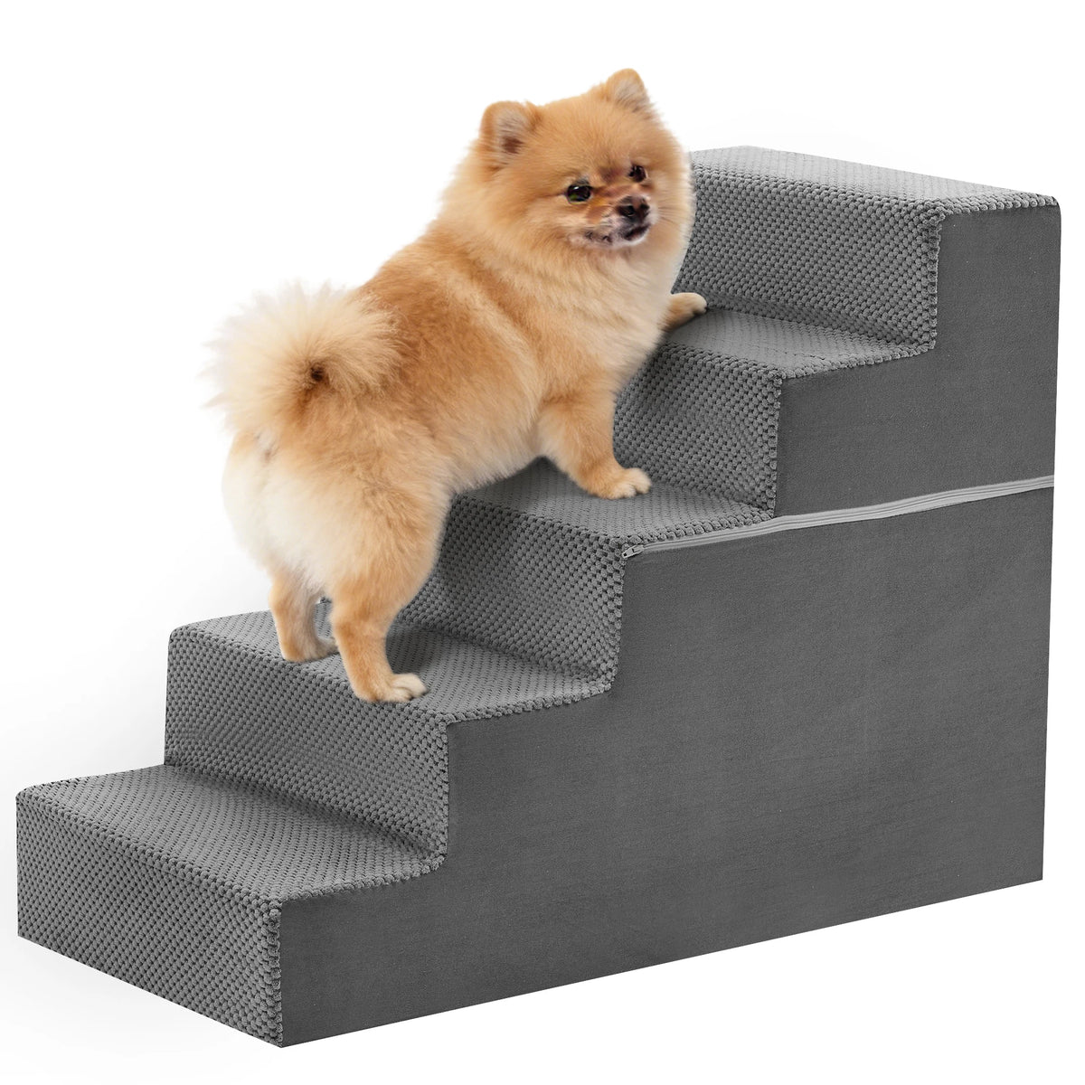 Angled Foam Dog Stairs With Non Slip Steps For Pets