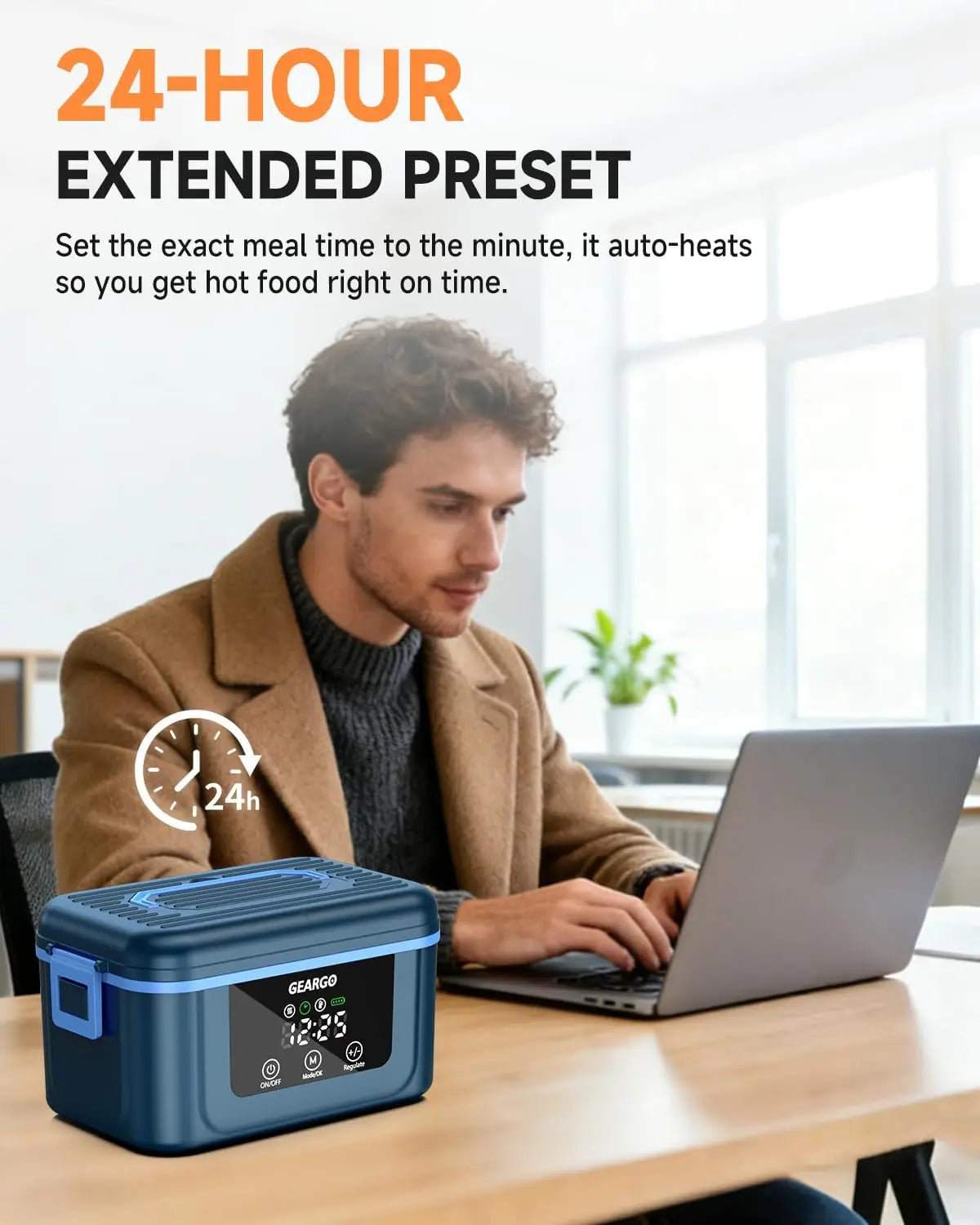 Cordless Electric Heated Lunch Box With Ice Crystal Cooling Box