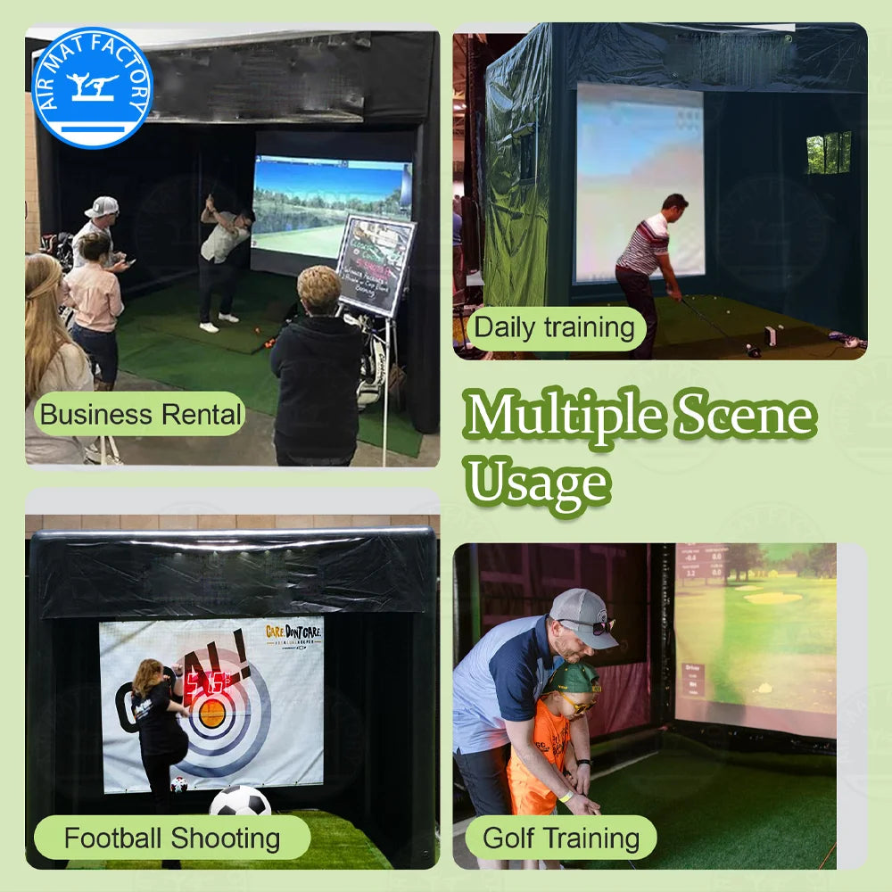 Inflatable PVC Golf Simulator Enclosure for Indoor and Outdoor Practice