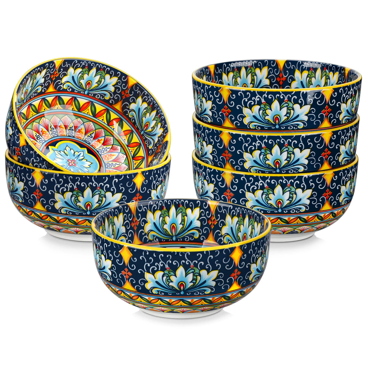 MALACASA Ceramic Cereal Bowls For Soup Salad Pasta And Oatmeal