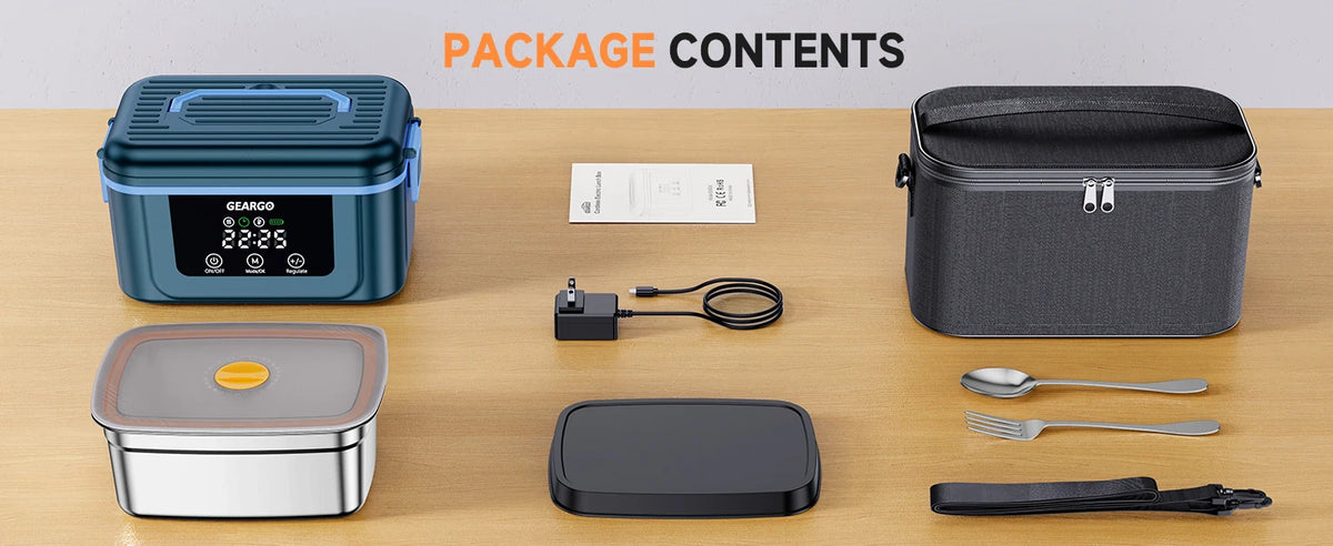 Cordless Electric Heated Lunch Box With Ice Crystal Cooling Box