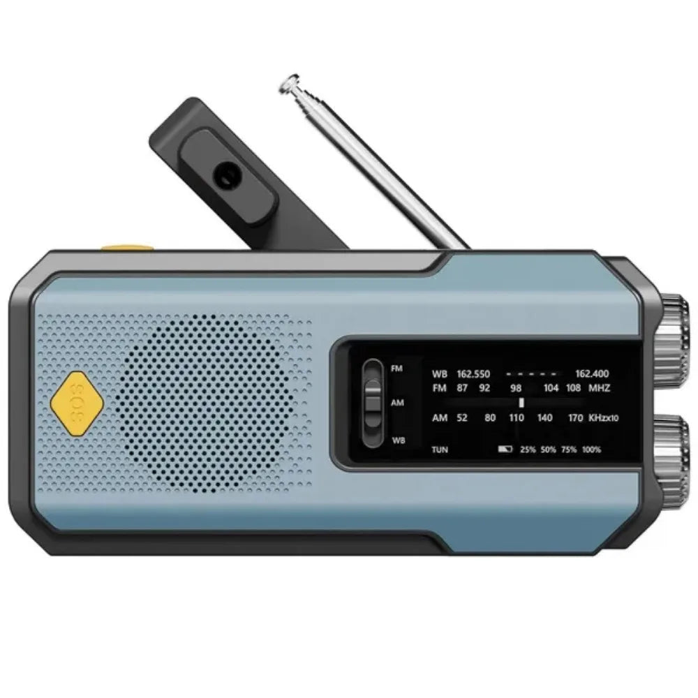 Stonego Emergency Solar Radio With Hand Crank And Phone Charger