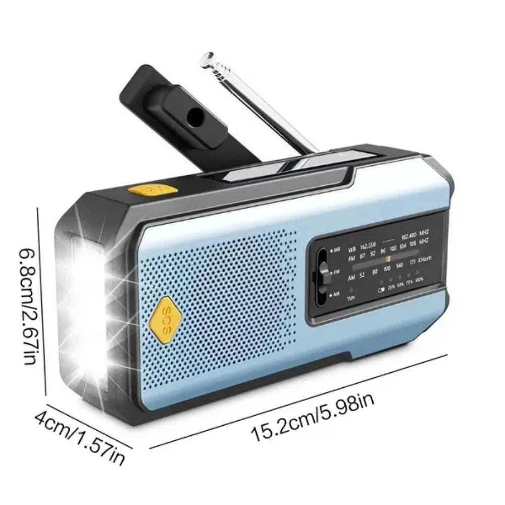 Stonego Emergency Solar Radio With Hand Crank And Phone Charger