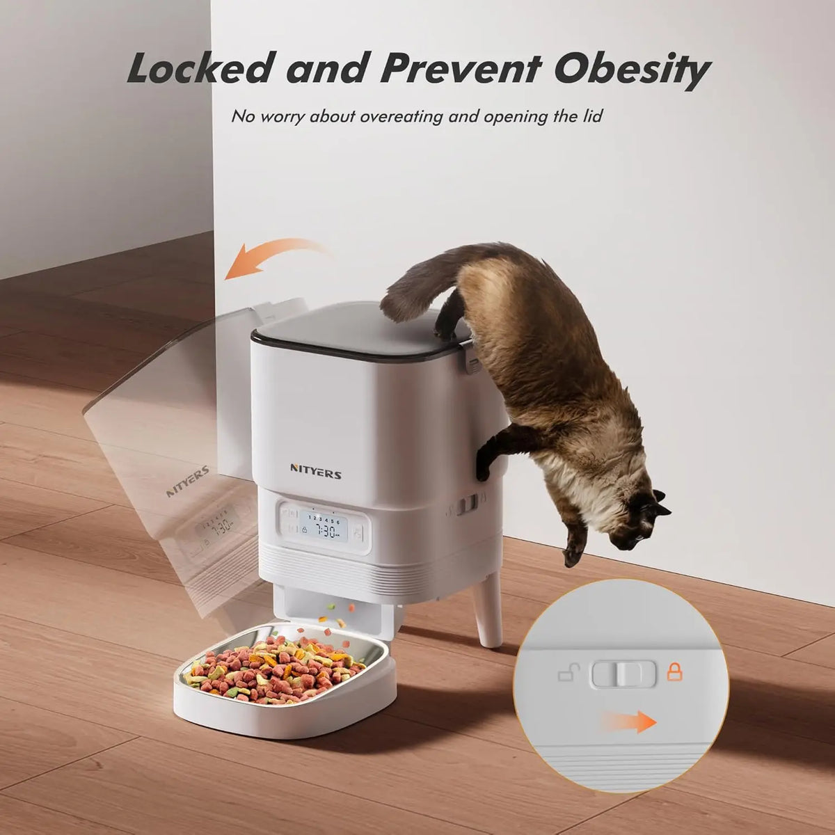 Nityers Smart WiFi Pet Feeder With Remote App Voice Recording
