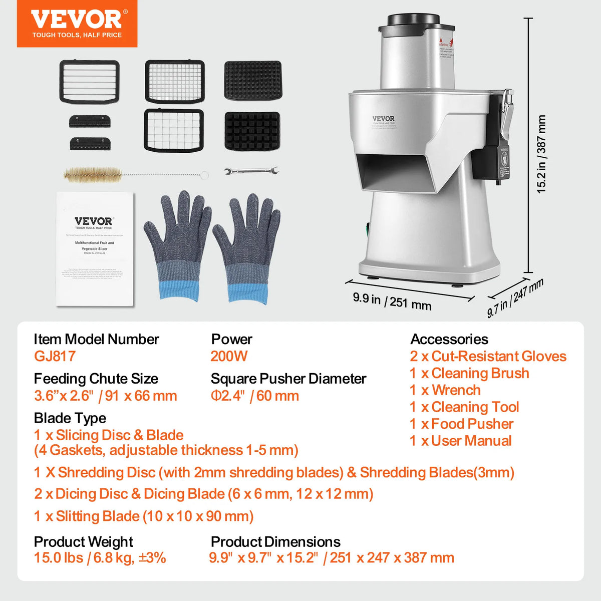SucceBuy 4 In 1 Electric Vegetable Slicer And Food Cutter