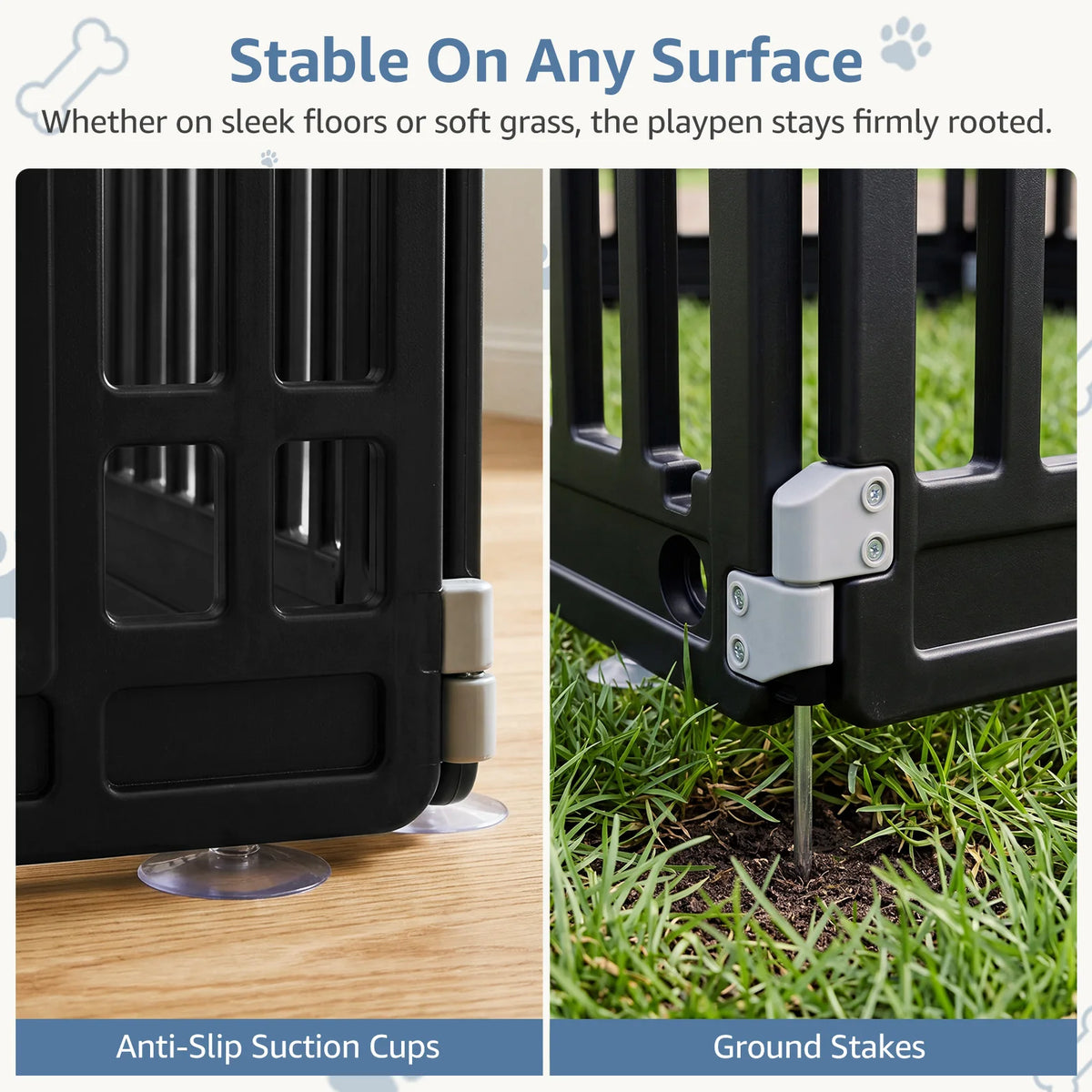 JHK Expandable Plastic Dog Playpen for Indoor and Outdoor Use