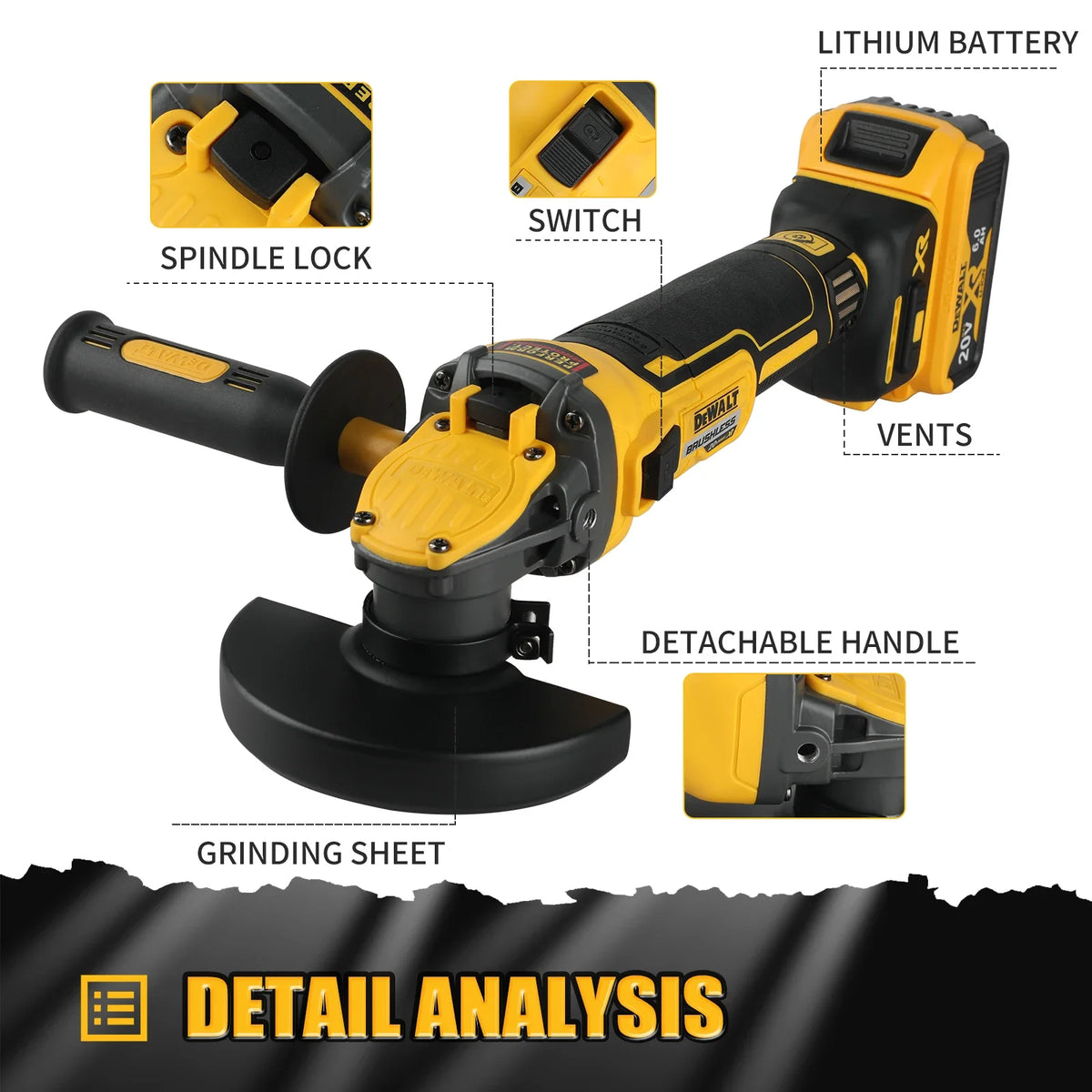 DEWALT Brushless Cordless Angle Grinder for Cutting and Grinding Tasks