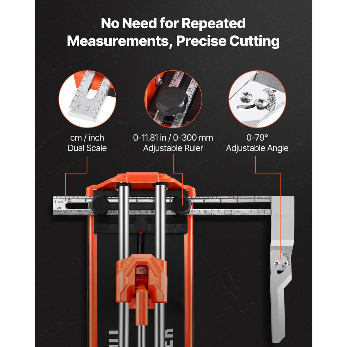 SucceBuy Manual Tile Cutter With Double Rails And Carbide Wheel