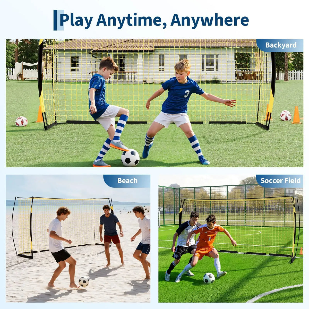 HiMISS Heavy Duty Foldable Soccer Goal for Backyard Training Net