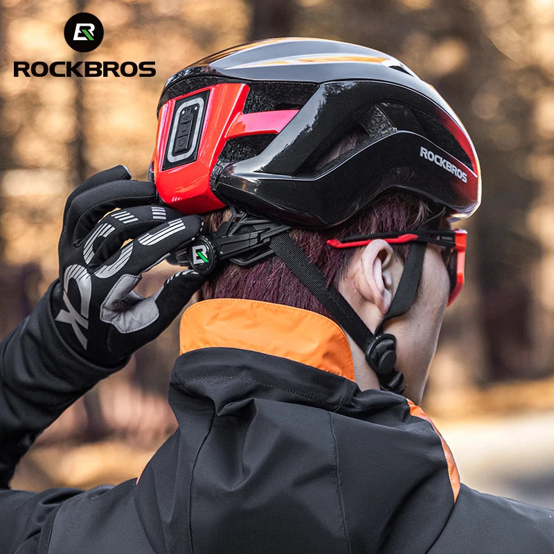 ROCKBROS Rechargeable LED Cycling Helmet With Front Safety Light