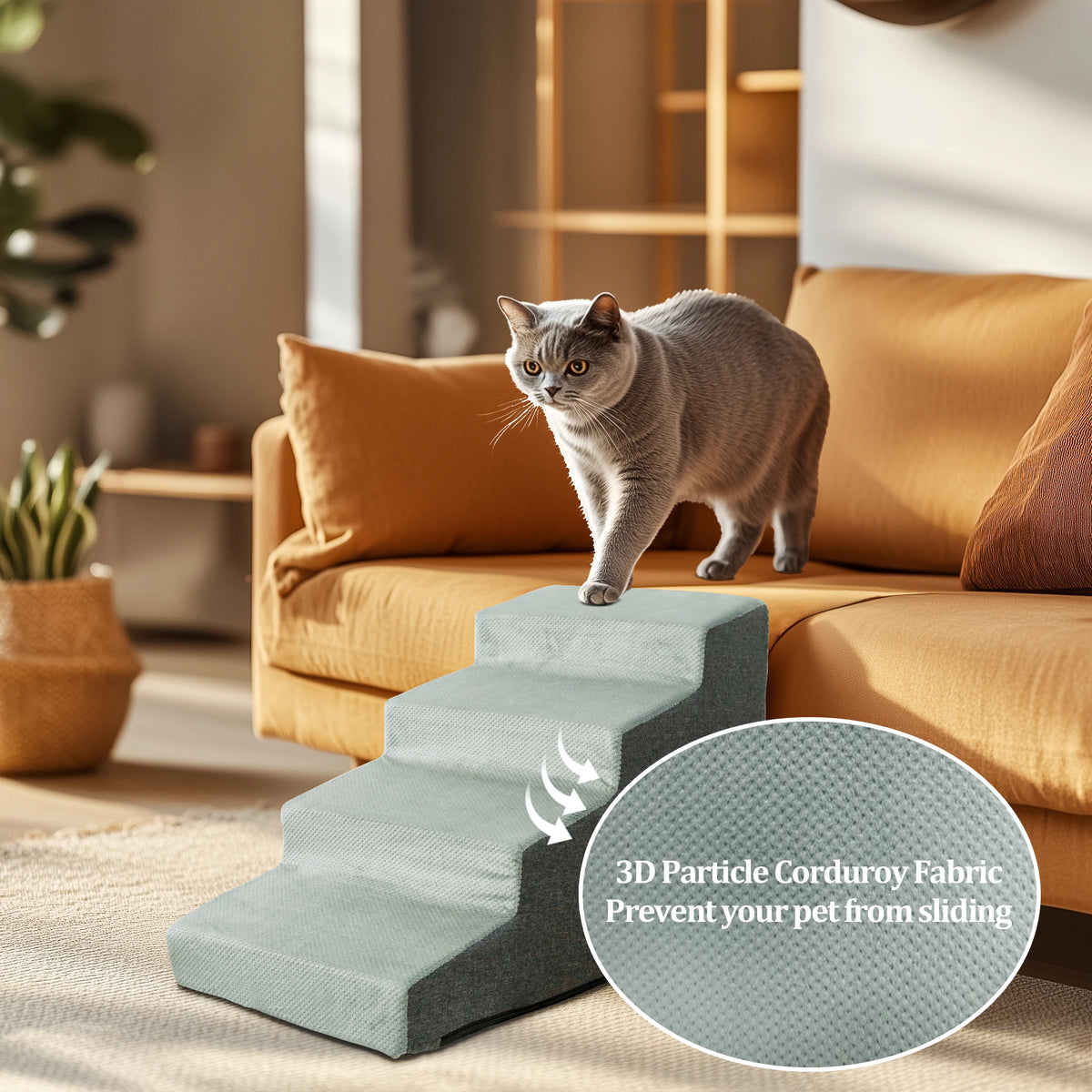 Non-Slip Foam Dog Stairs for Safe Bed and Sofa Access