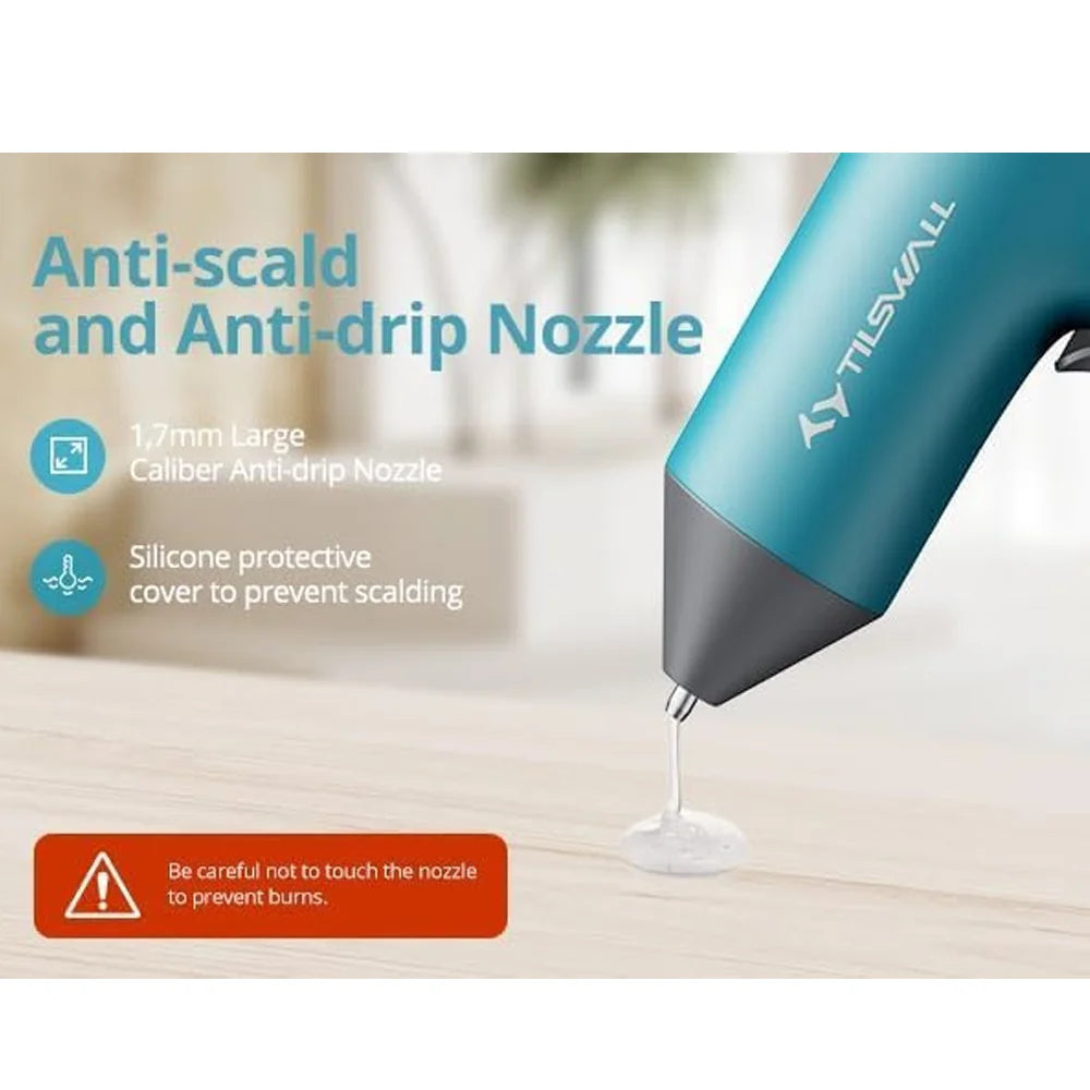 Parrior Cordless Hot Glue Gun With Safe Nozzle And Sticks