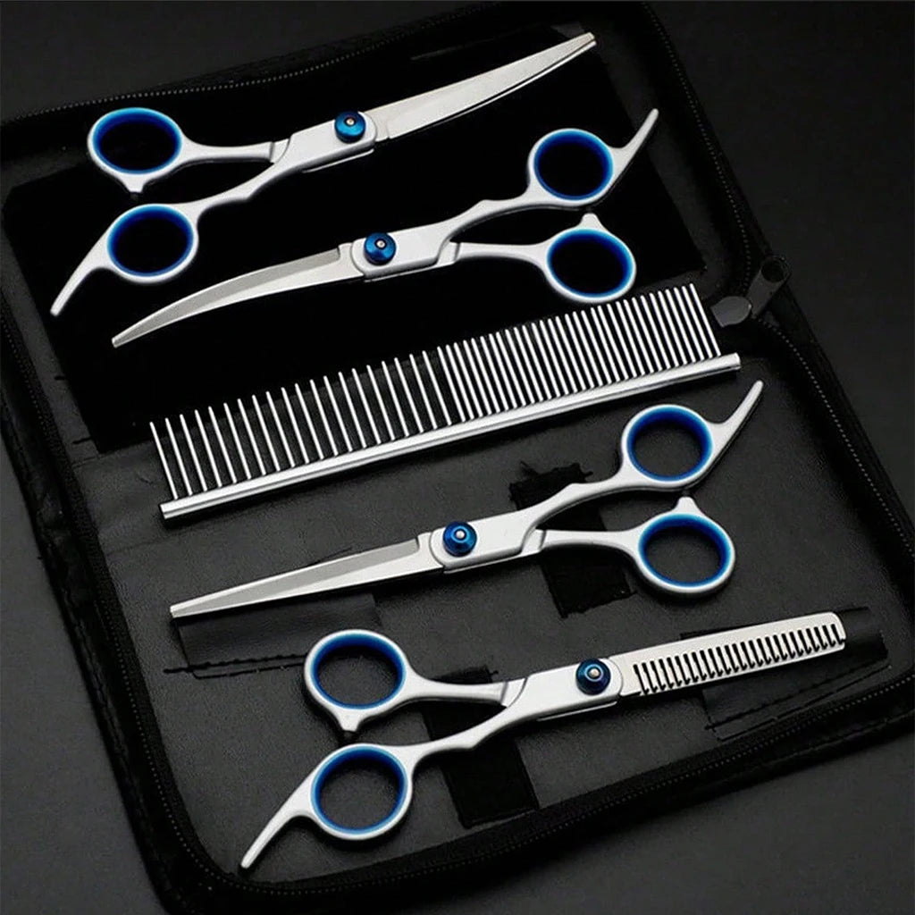 SHUYU Stainless Steel Pet Grooming Scissors Kit With Comb