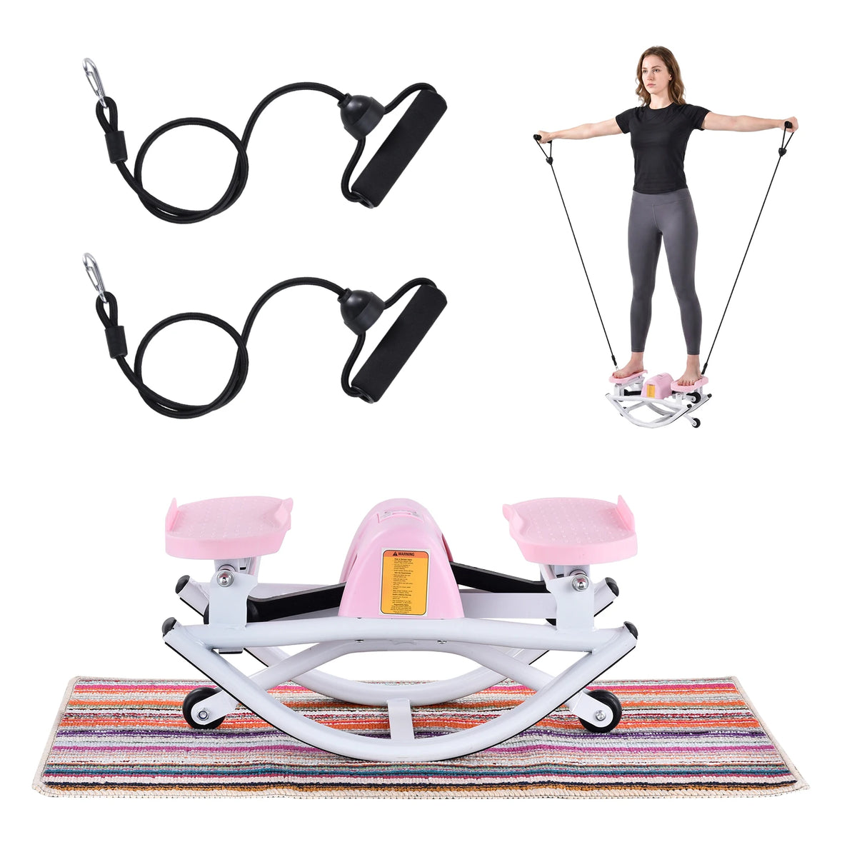 Side To Side Rock Stepper With Bands And Digital Display
