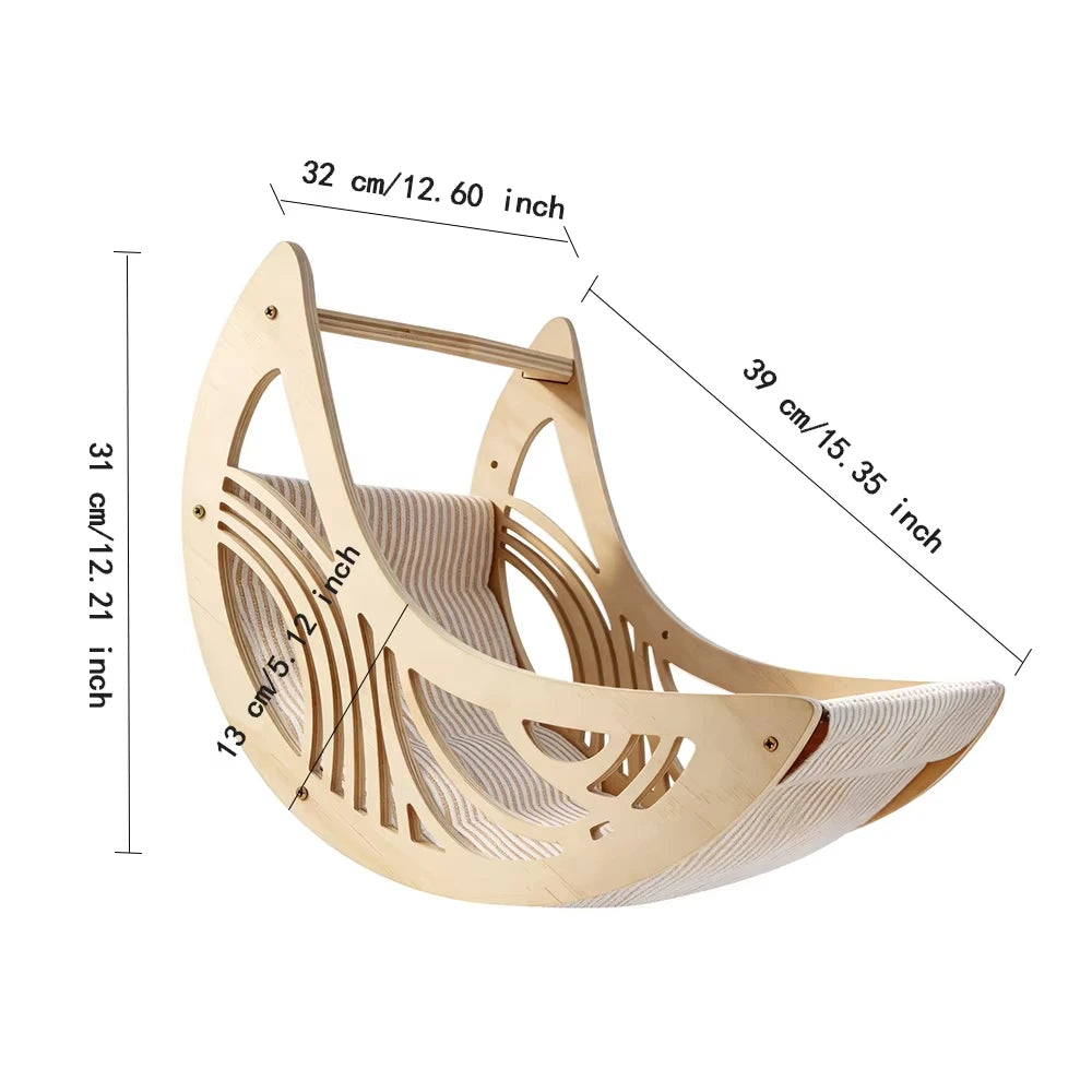 CWV Cat Wall Shelves With Moon Hammock And Star Perches