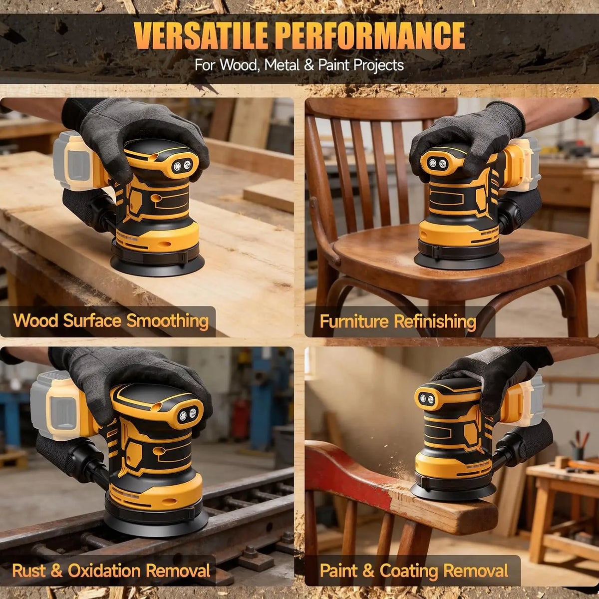 DeWalt Cordless Brushless Orbital Sander With Dust Collection