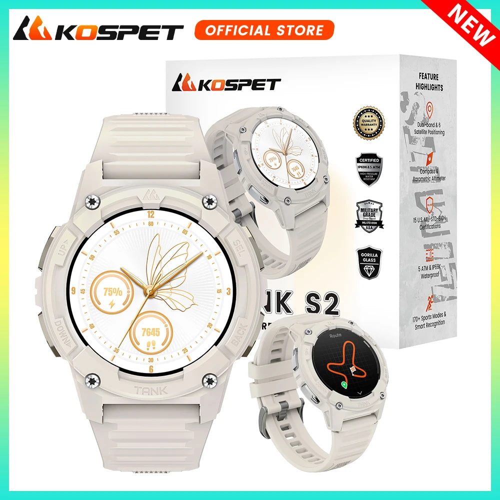 KOSPET Tank S2 GPS AMOLED Smartwatch With Bluetooth Calling