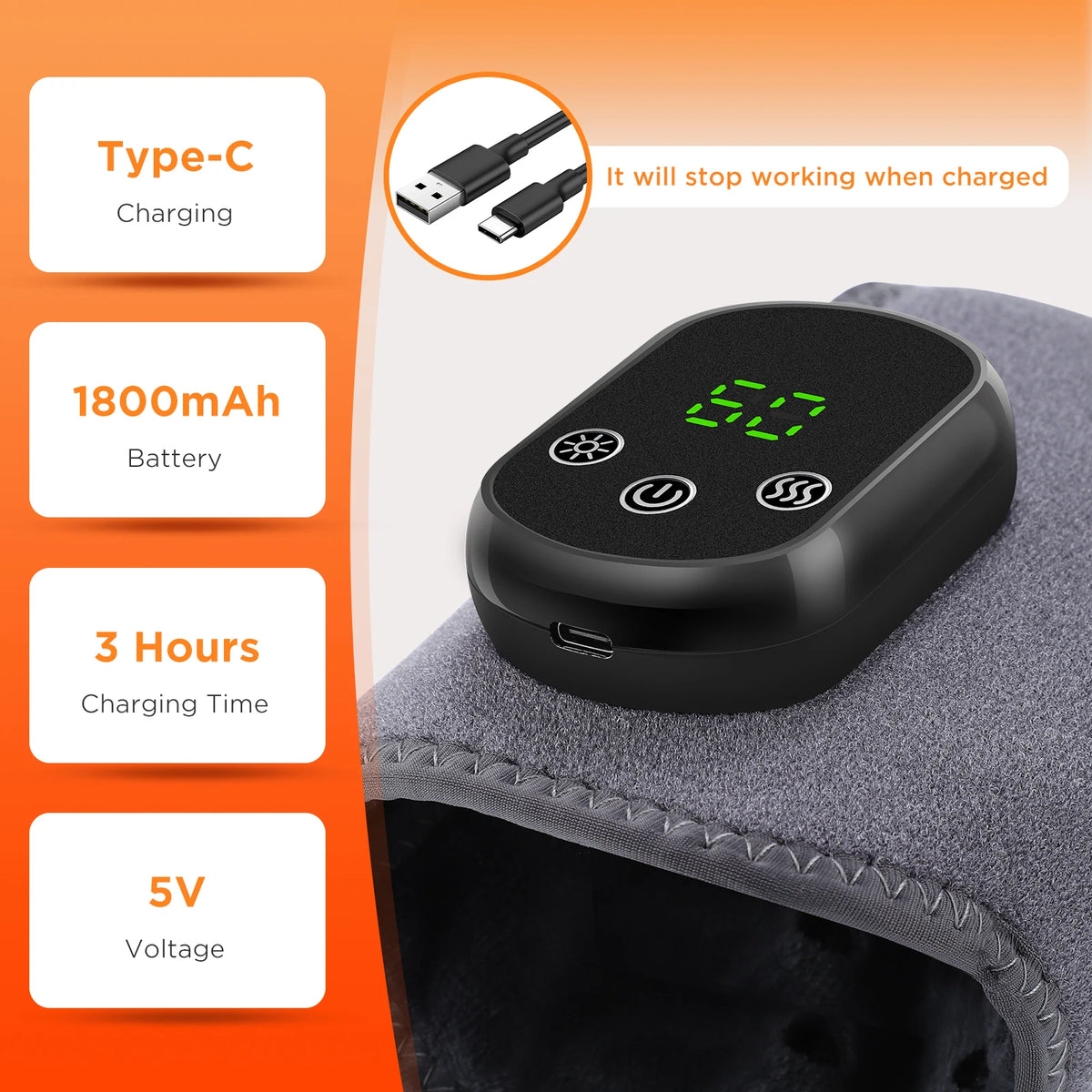Hailicare Heated Ankle Brace with Five Level Vibration Support
