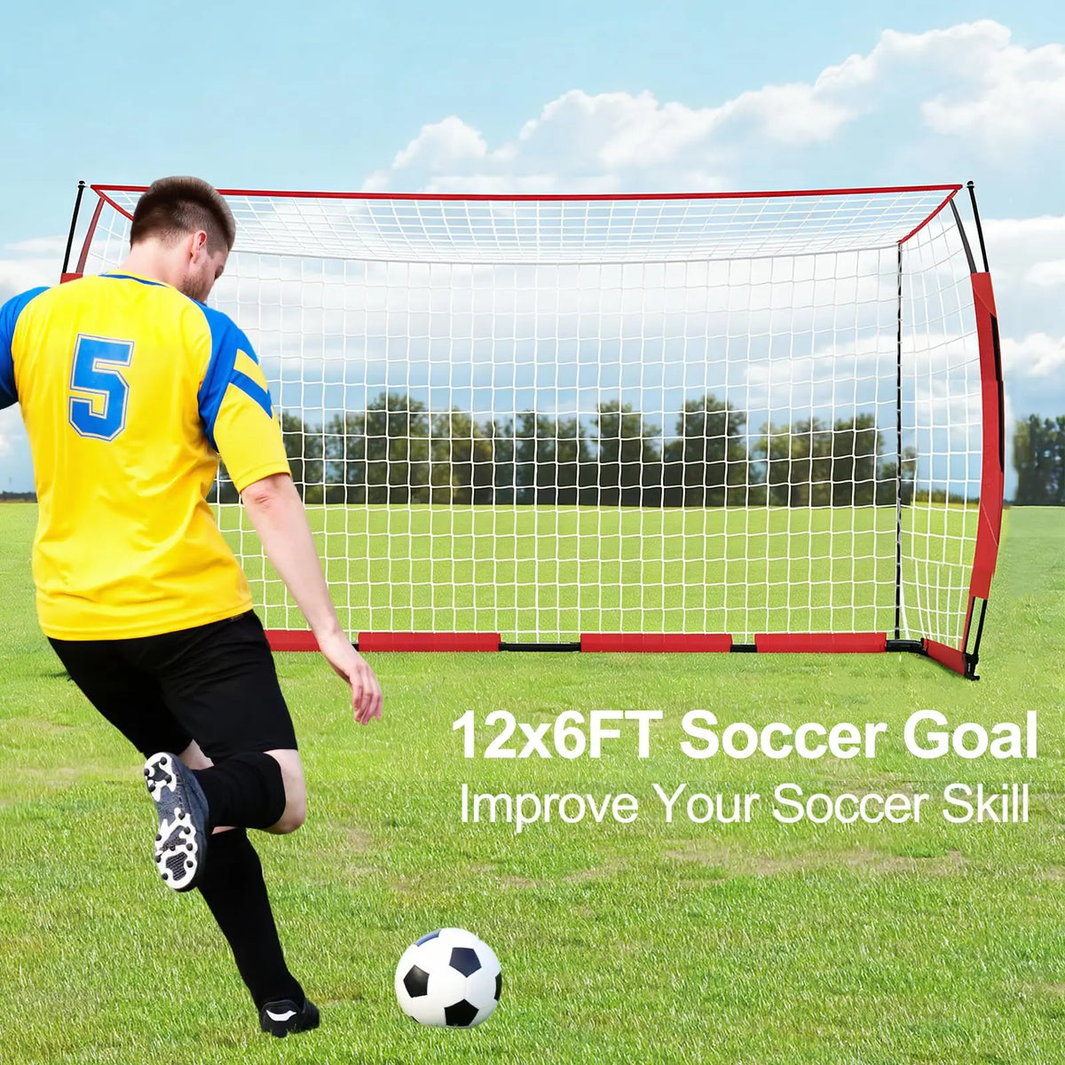 HiMISS Heavy Duty Foldable Soccer Goal for Backyard Training Net