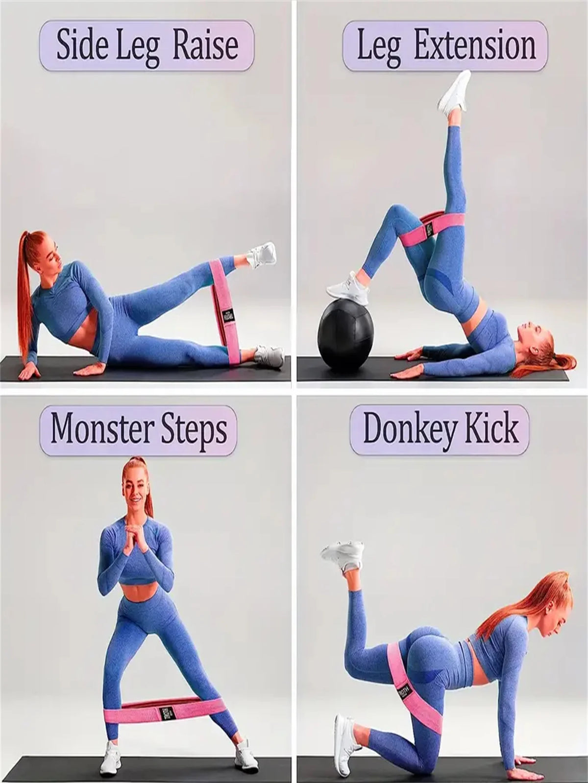 Pilates Yoga Resistance Bands for Stretching and Lower Body Workouts