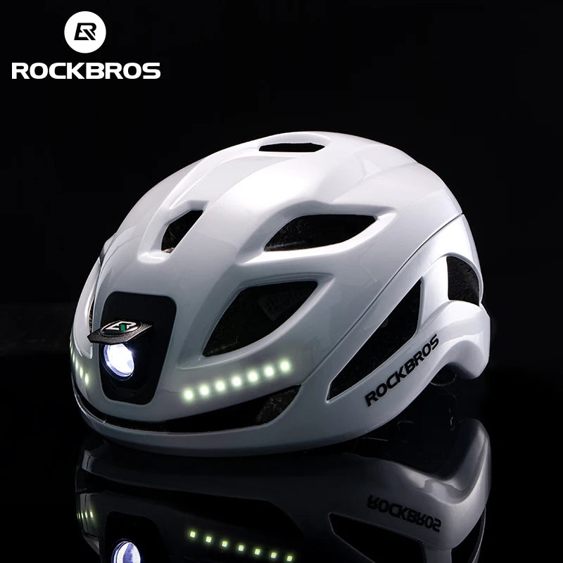 ROCKBROS Rechargeable LED Cycling Helmet With Front Safety Light