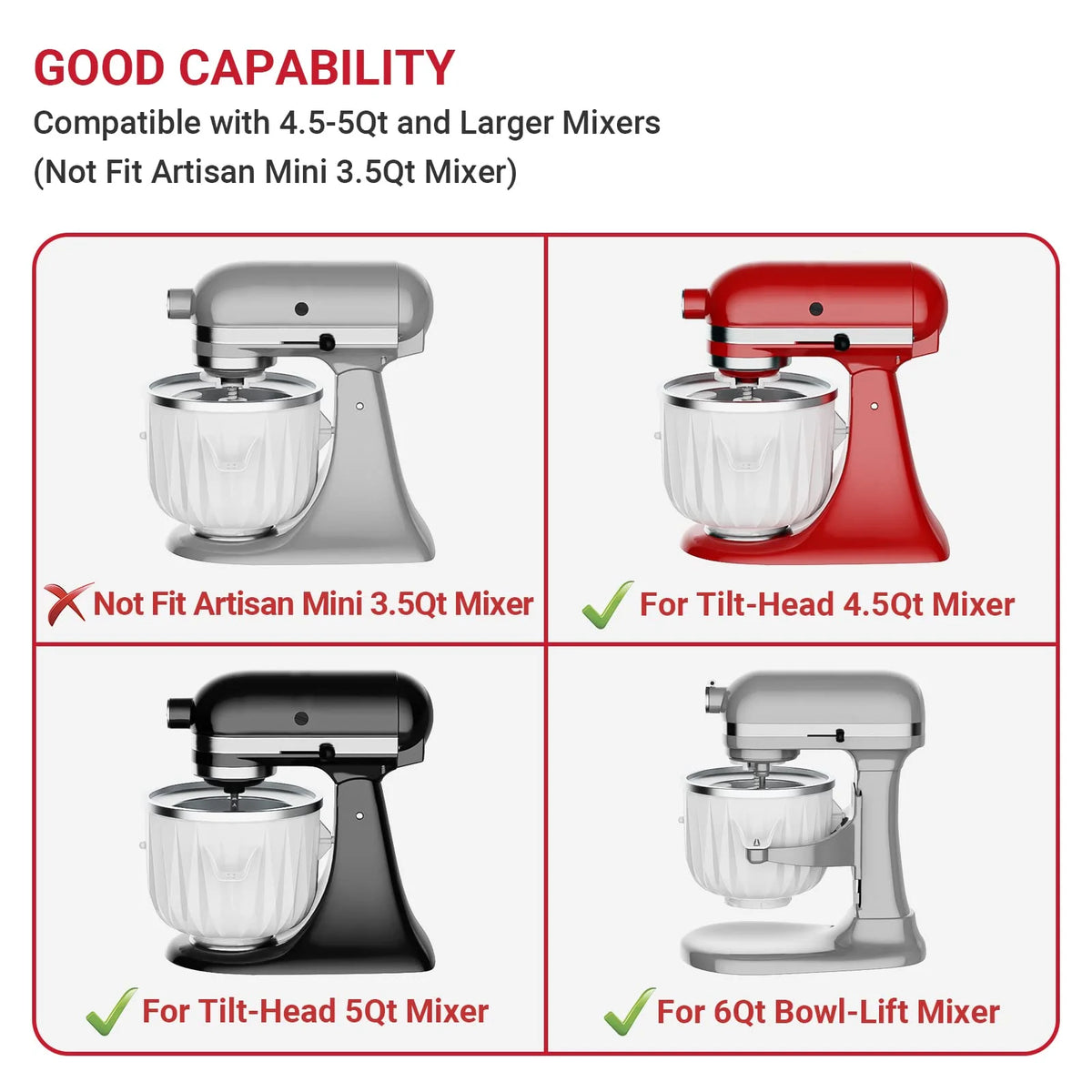 Ice Cream Maker Attachment Compatible With KitchenAid Stand Mixers