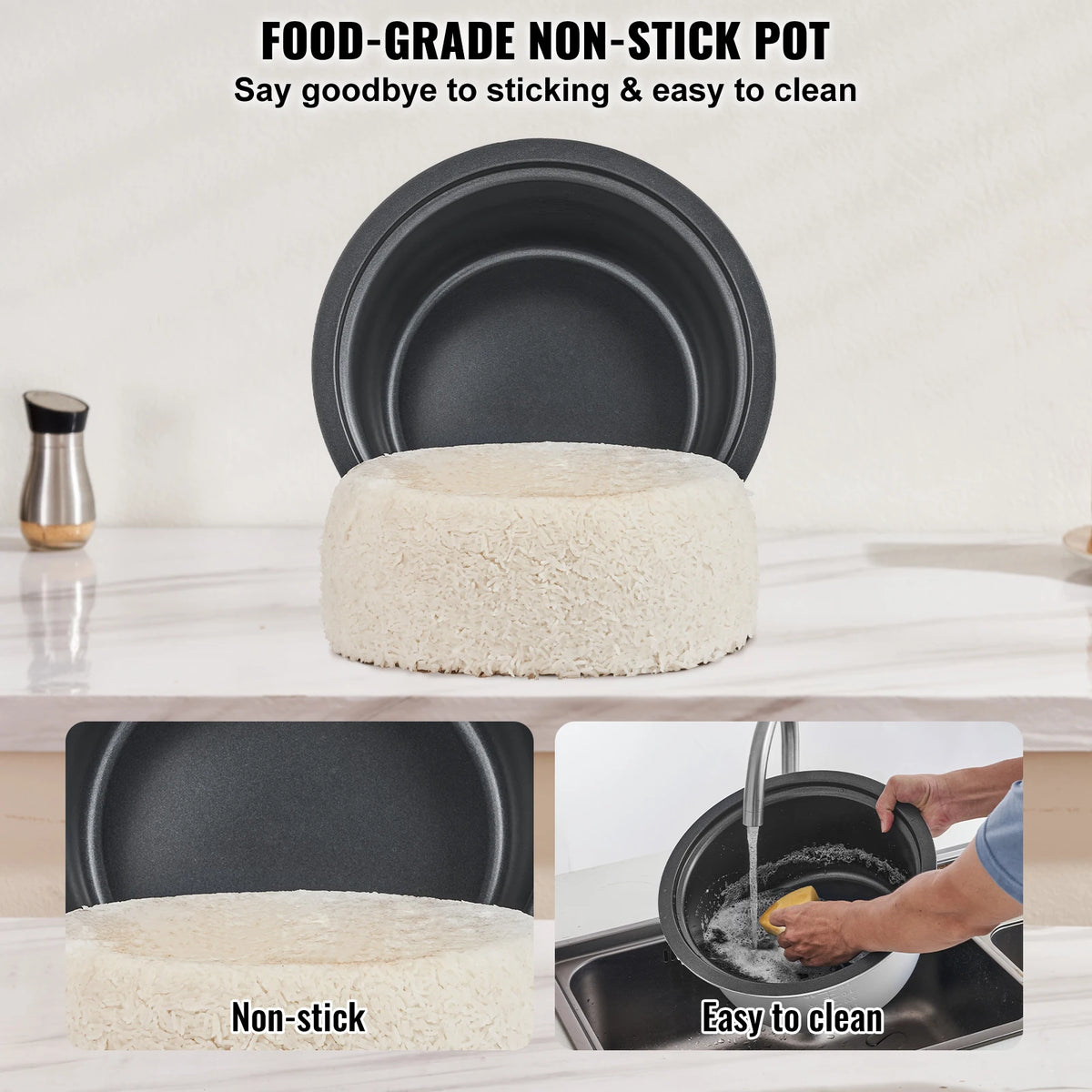 VEVOR Commercial Rice Cooker With Nonstick Inner Pot Keep Warm
