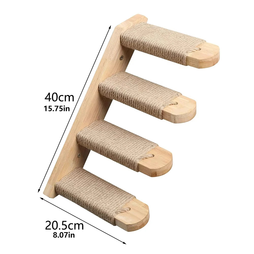 CWV Cat Wall Shelves With Moon Hammock And Star Perches