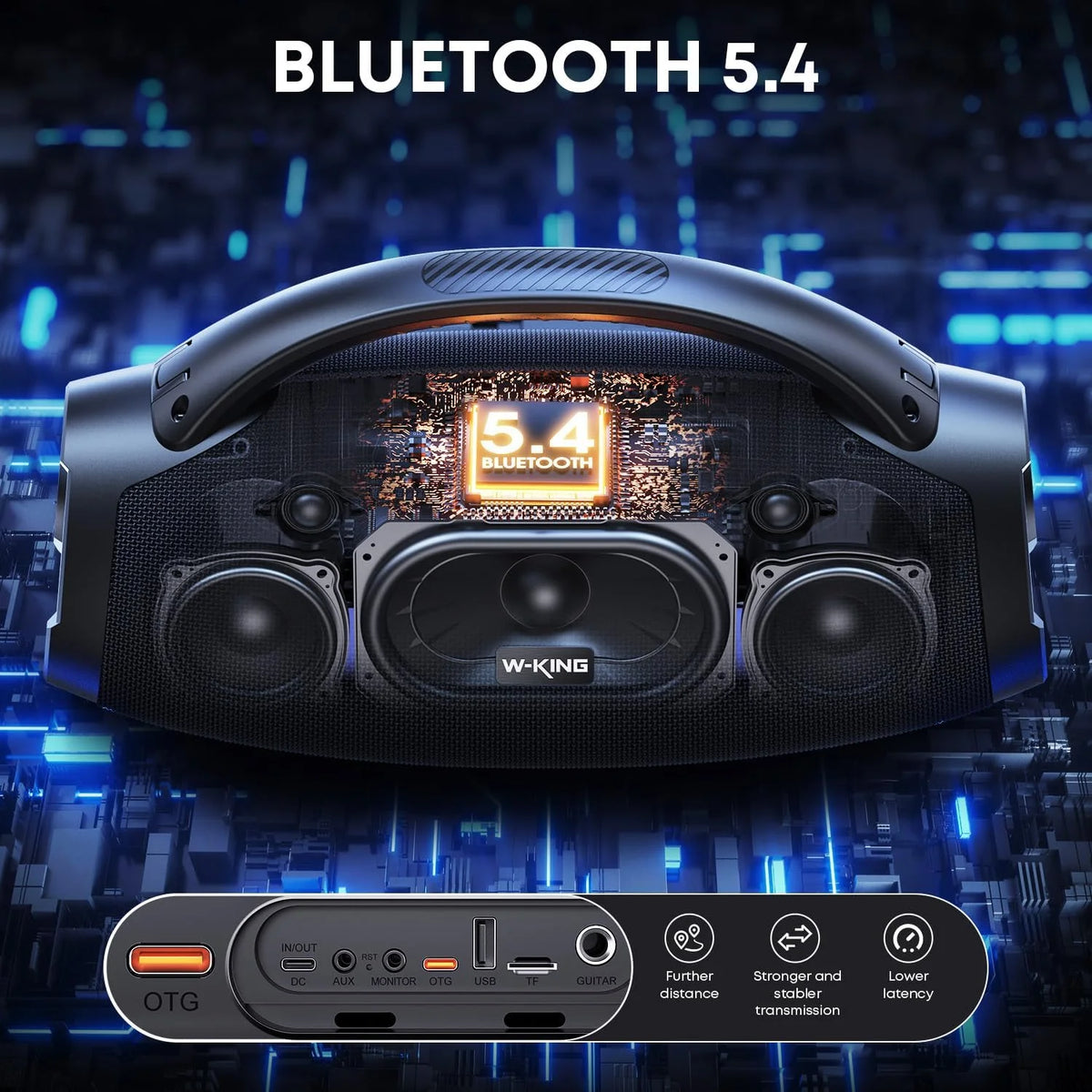 W-KING Bluetooth Party Speaker With Powerful Bass And Waterproof Design