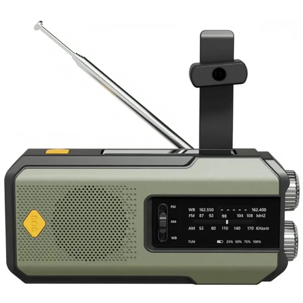 Stonego Emergency Solar Radio With Hand Crank And Phone Charger