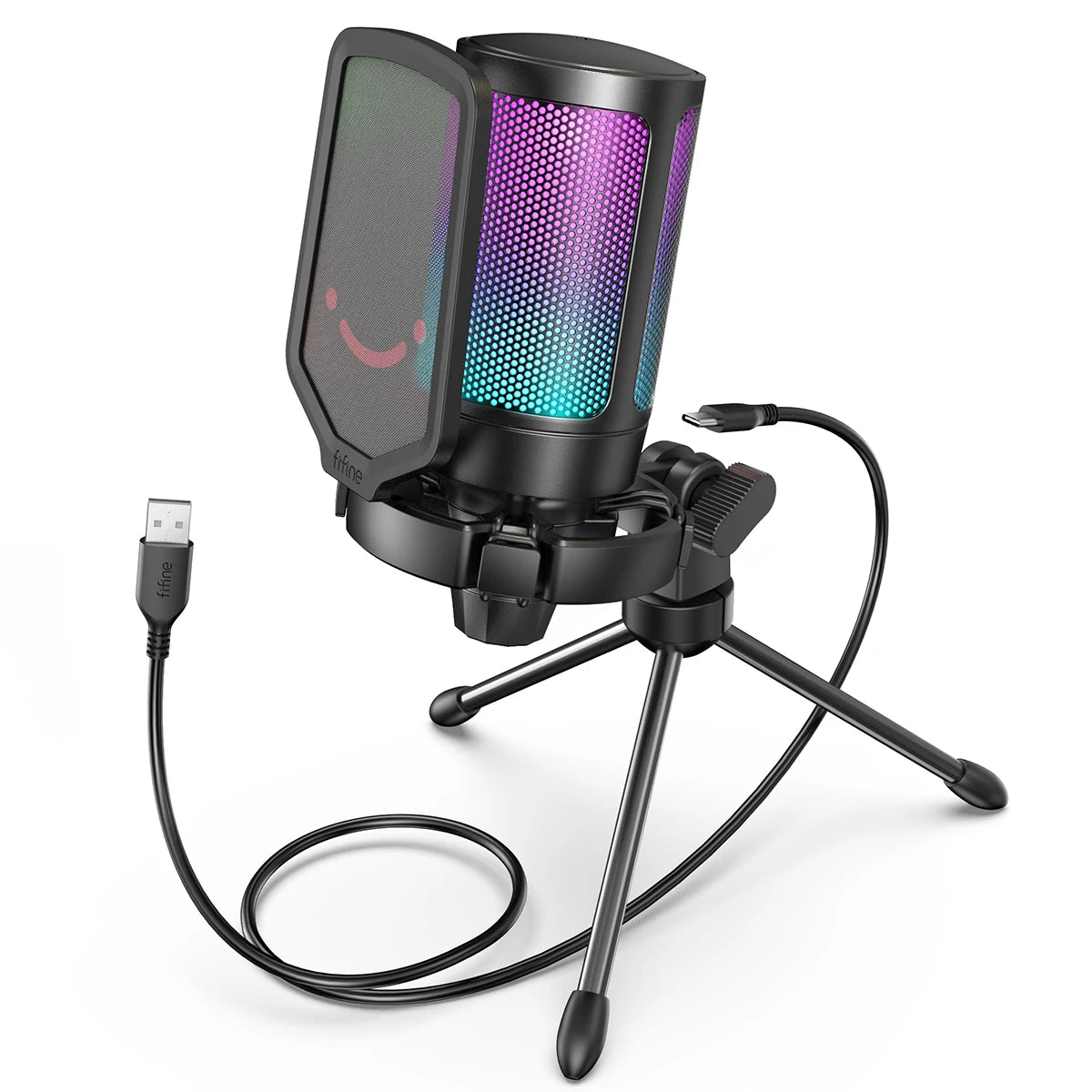 FIFINE AmpliGame USB Gaming Microphone With Pop Filter Shock Mount