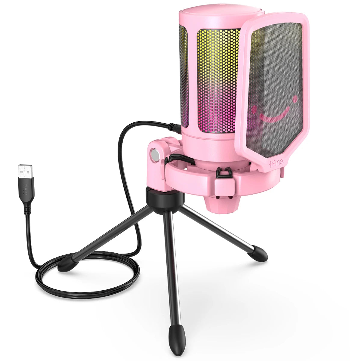 FIFINE AmpliGame USB Gaming Microphone With Pop Filter Shock Mount