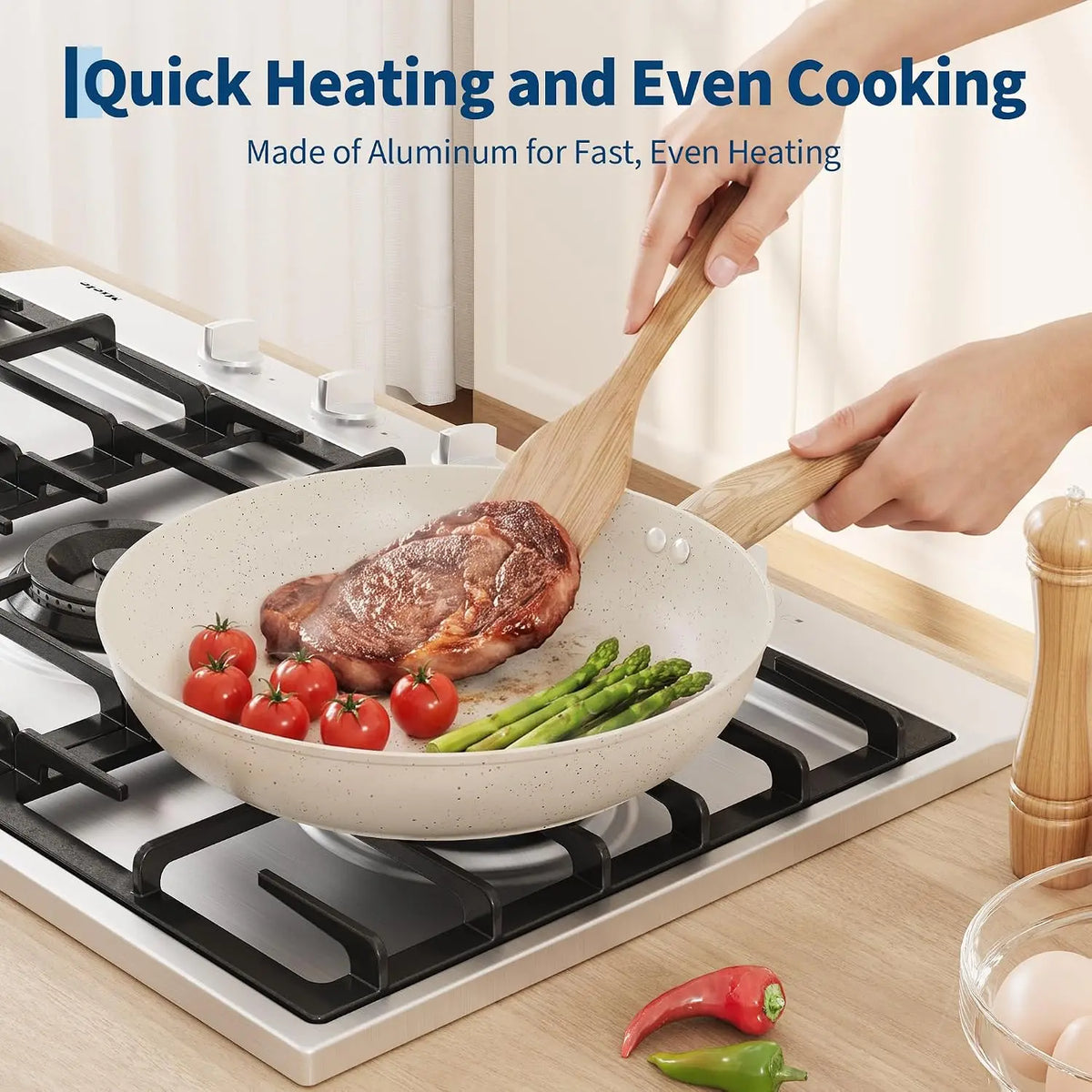 Garvee Ceramic Nonstick Cookware Set With Induction Compatibility