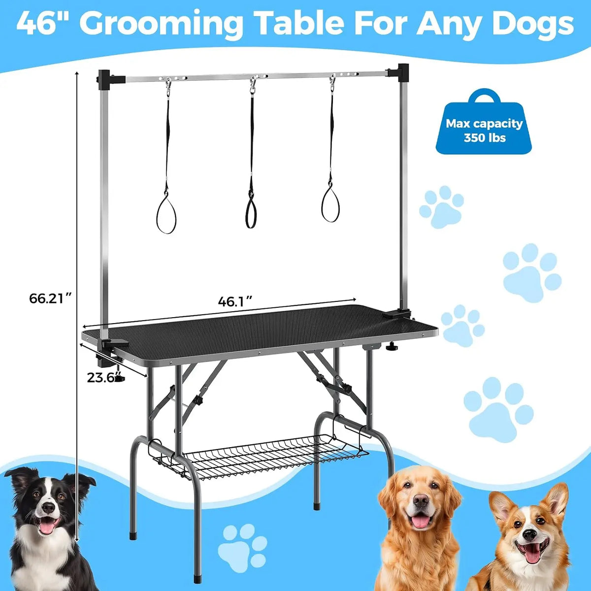 TWISTER.CK Professional Foldable Dog Grooming Table for Pets