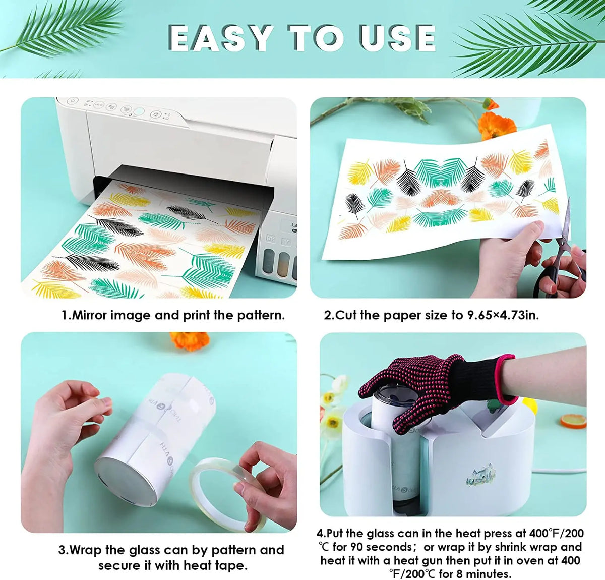 HTVRONT Sublimation Glass Tumblers With Bamboo Lids For DIY Gifts