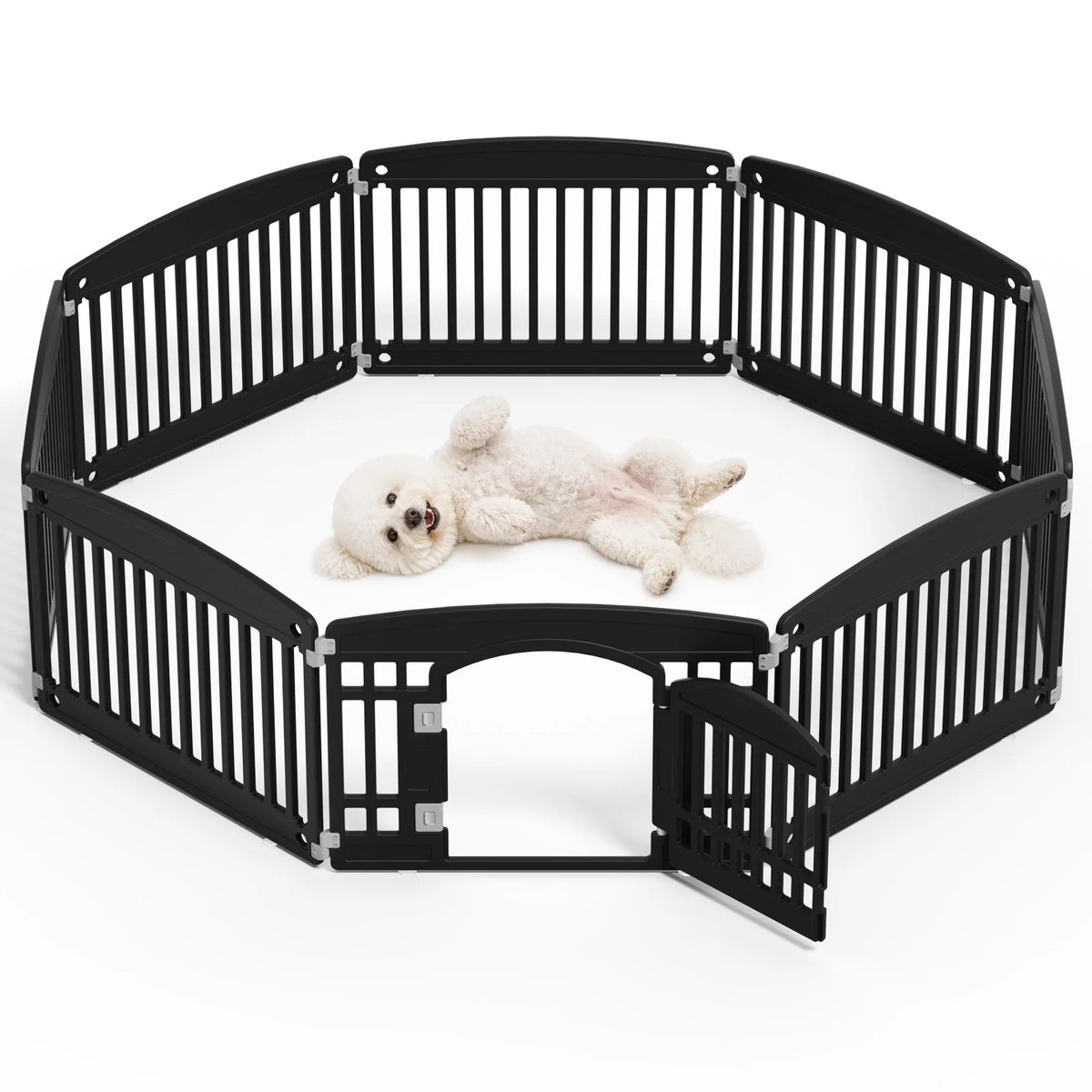 JHK Expandable Plastic Dog Playpen for Indoor and Outdoor Use