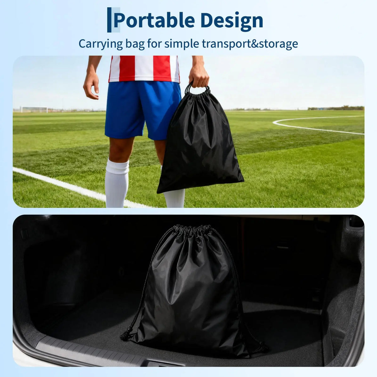 HiMISS Portable Soccer Goal Set with Training Accessories for Kids