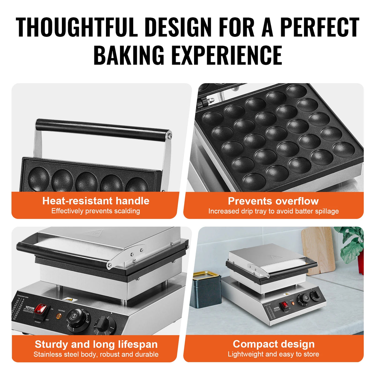 SucceBuy Electric Dorayaki And Dutch Pancake Maker With Temperature Control