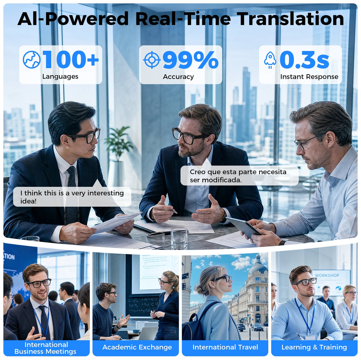 ChatGPT AI Smart Glasses With Translation HD Camera Video Recording