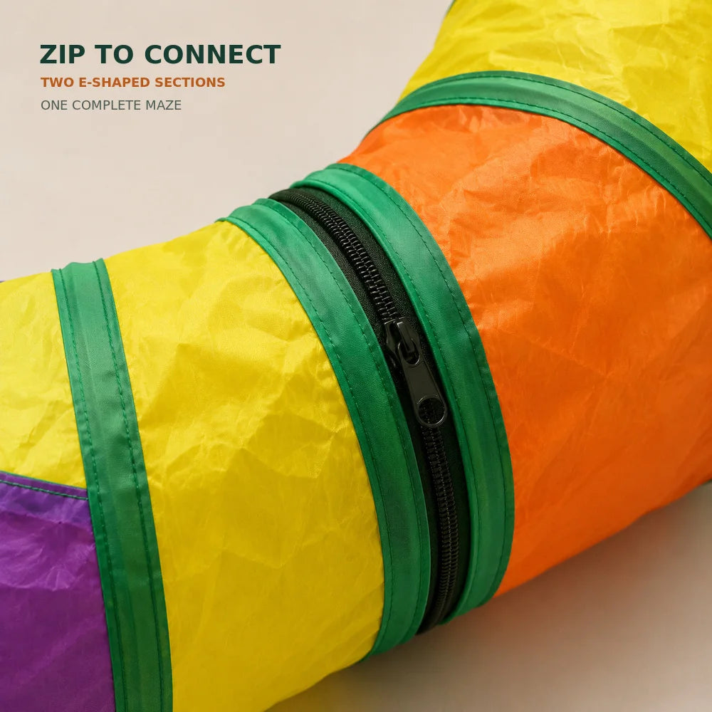 Zoe Connectable Cat Tunnel Maze With Peek Holes And Toys