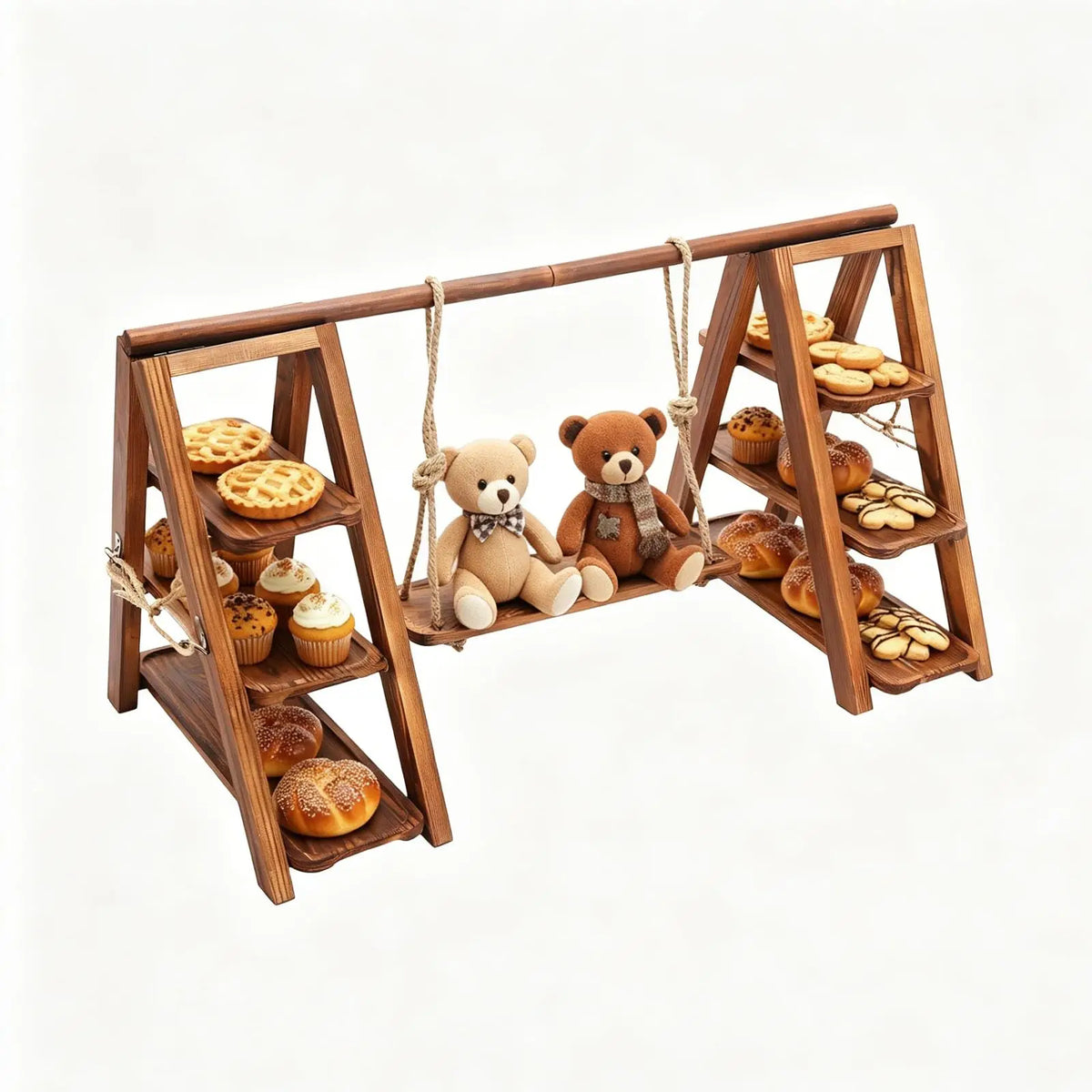 Three Tier Wooden Dessert Stand for Cakes Pastries and Parties