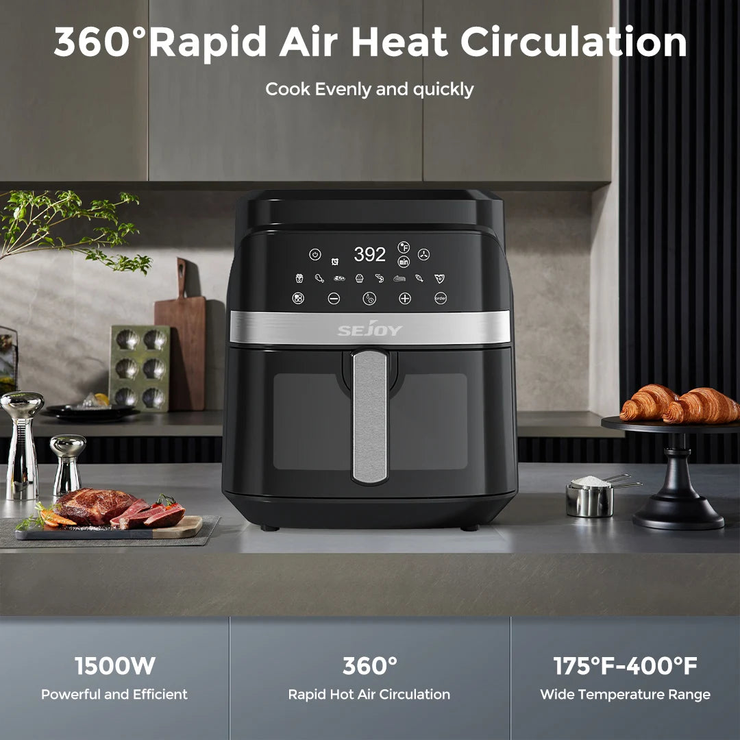 SEJOY Multifunction Air Fryer Oven For Roasting Baking And Dehydrating