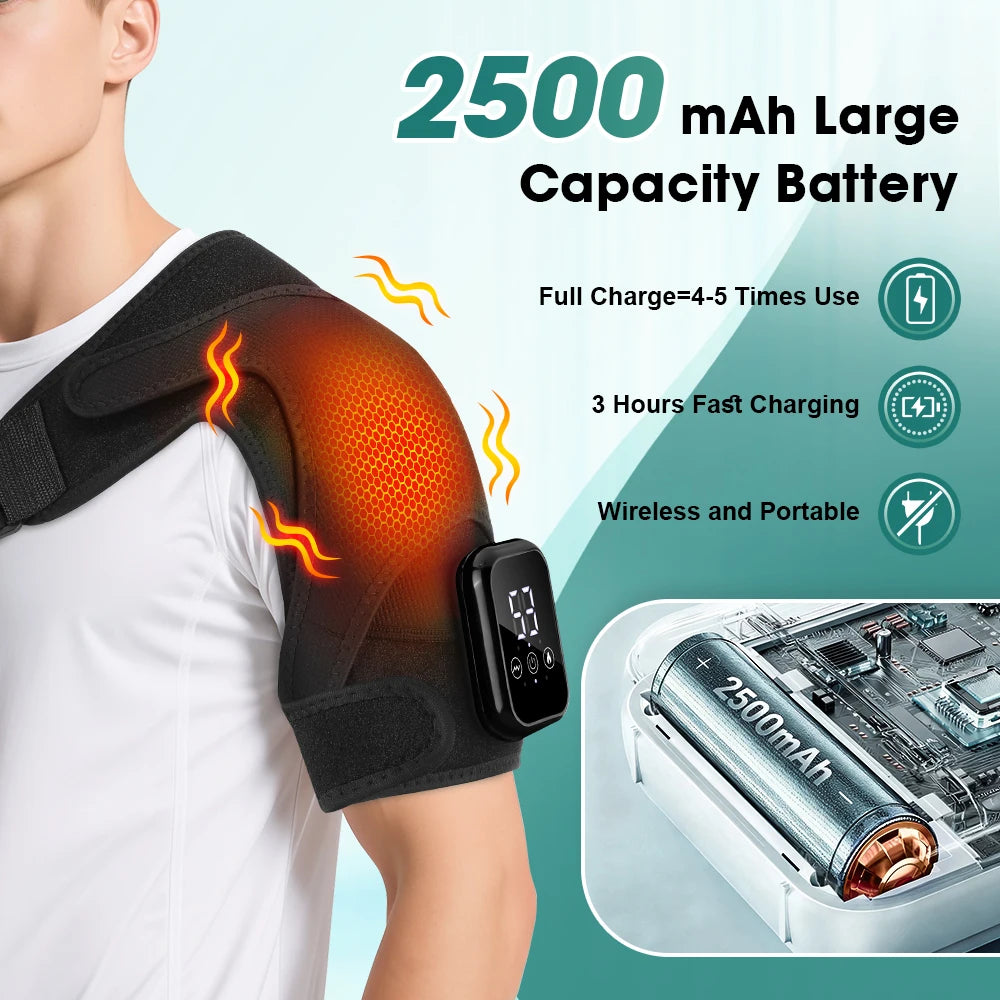 Hailicare Heated Shoulder Massager Wrap With Vibration And Support