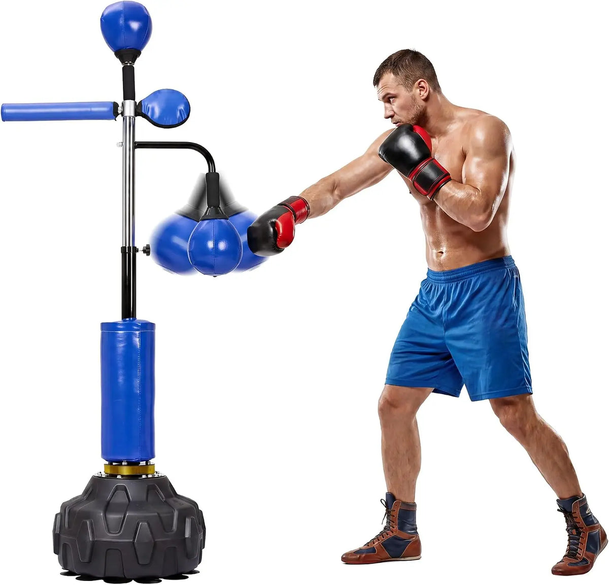 Freestanding Boxing Trainer With Swivel Bar And Dual Speed Balls